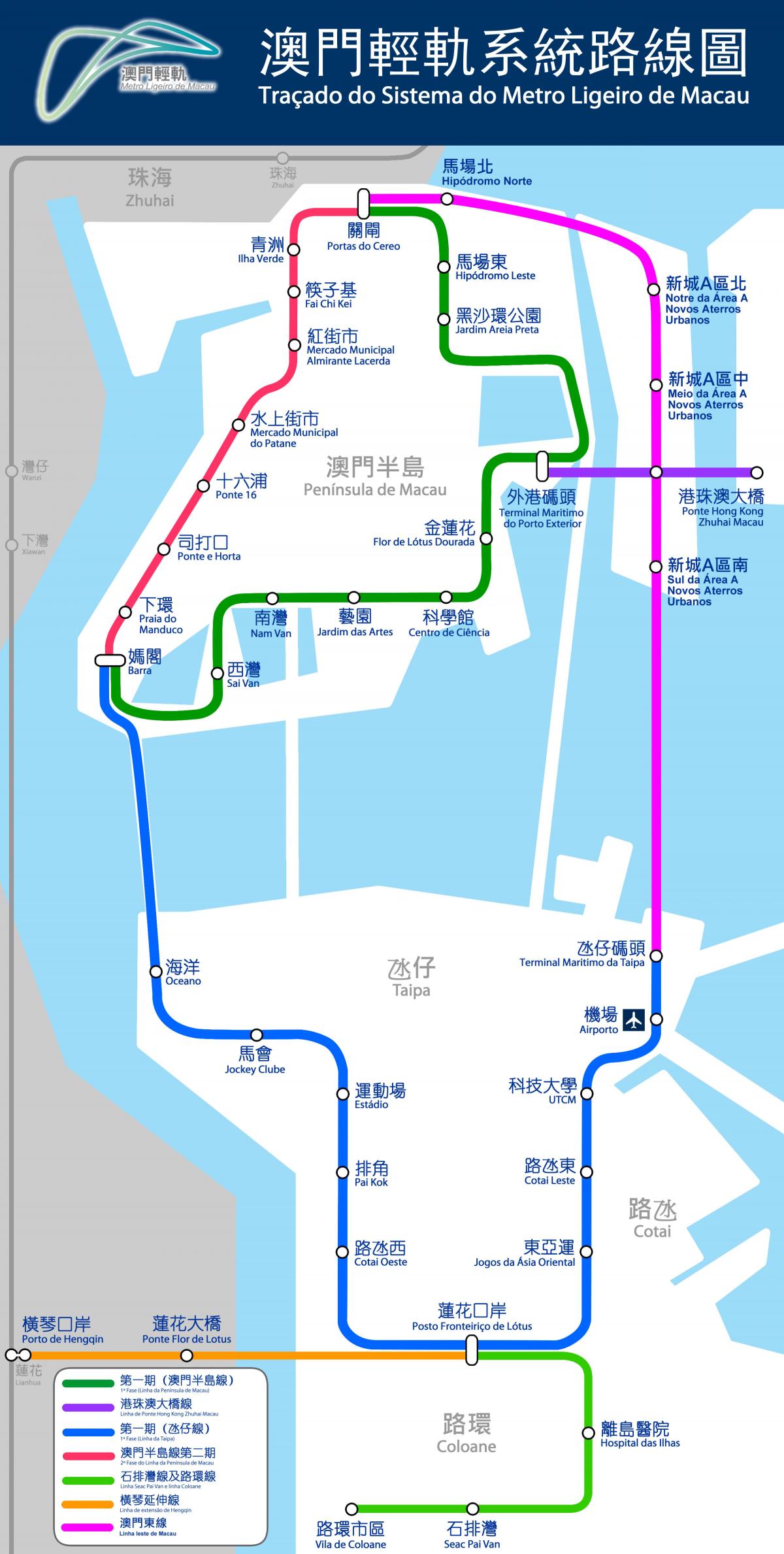 peta dari Macau kereta