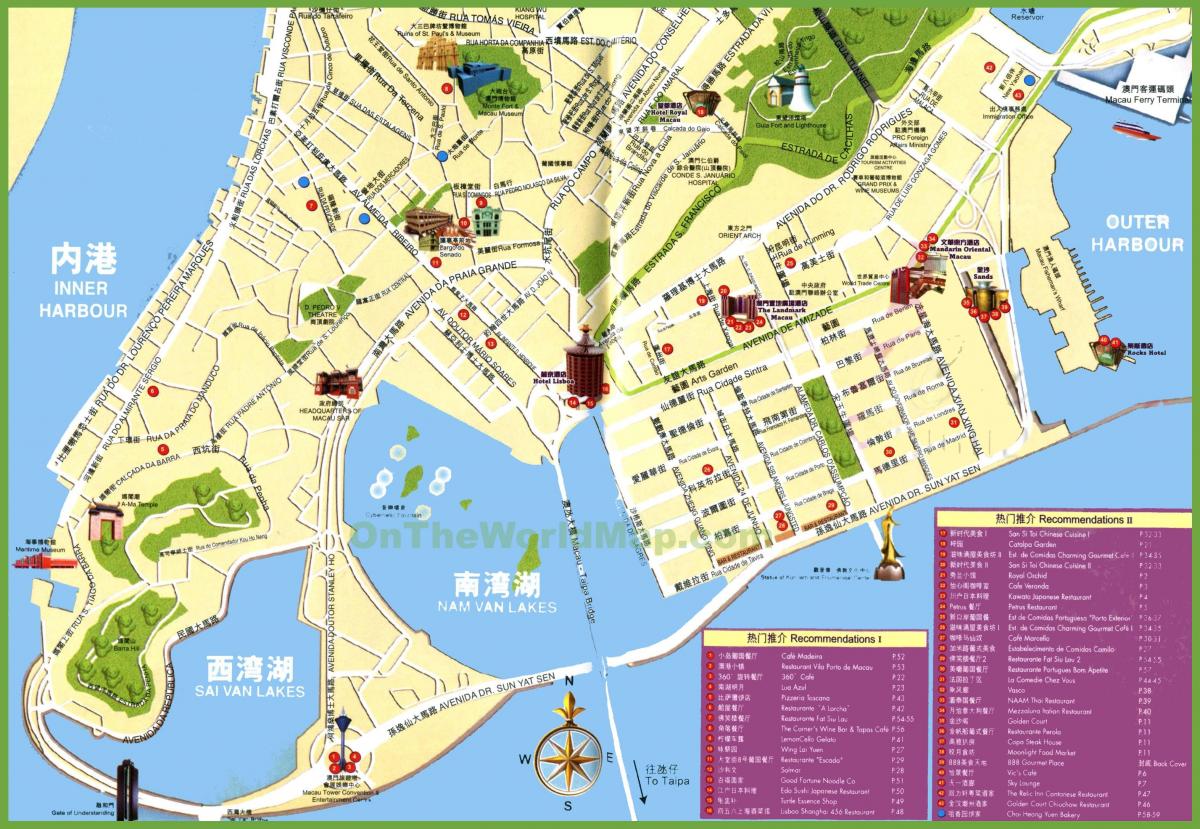 tempat wisata di Macau peta