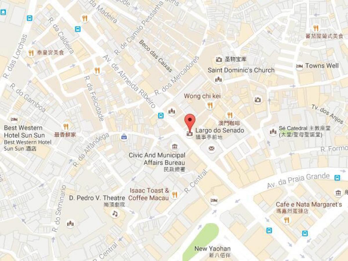 peta dari senado square, Macau